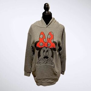 Disney Women’s Minnie Mouse Sweatshirt Size Medium Hood Grey